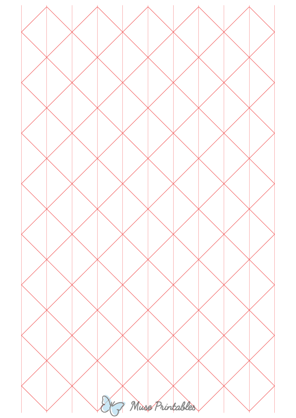 1 Inch Red Axonometric Graph Paper : A4-sized paper (8.27 x 11.69)
