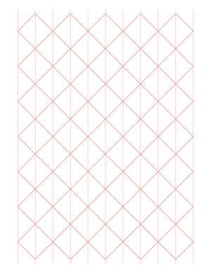 1 Inch Red Axonometric Graph Paper  - Letter
