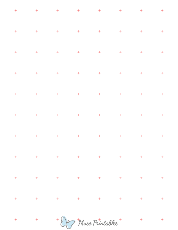 1 Inch Red Cross Grid Paper : Letter-sized paper (8.5 x 11)