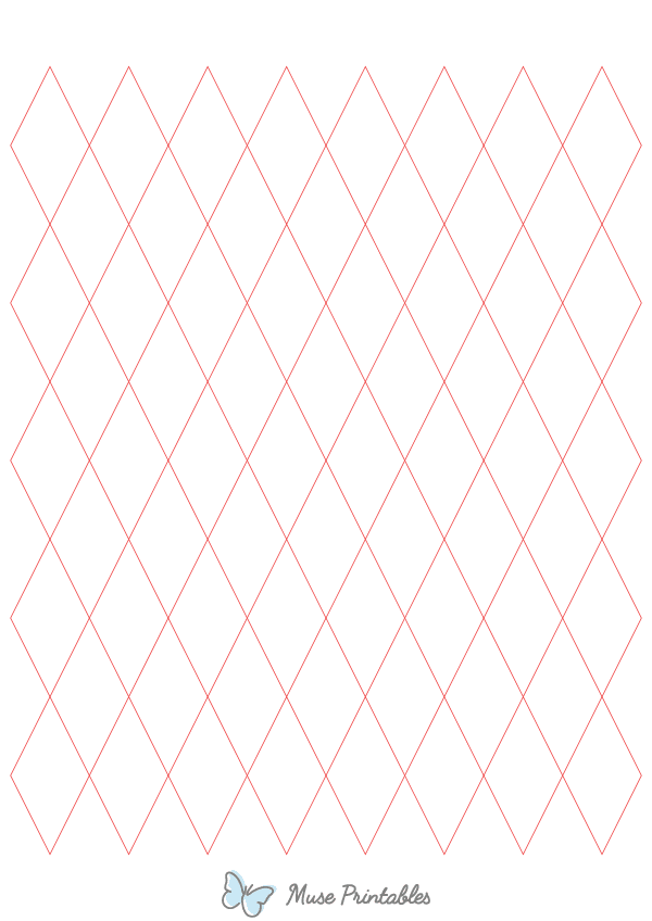 1 Inch Red Diamond Graph Paper : A4-sized paper (8.27 x 11.69)