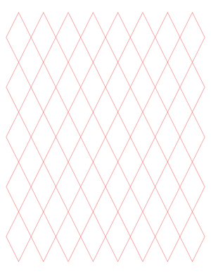 1 Inch Red Diamond Graph Paper  - Letter