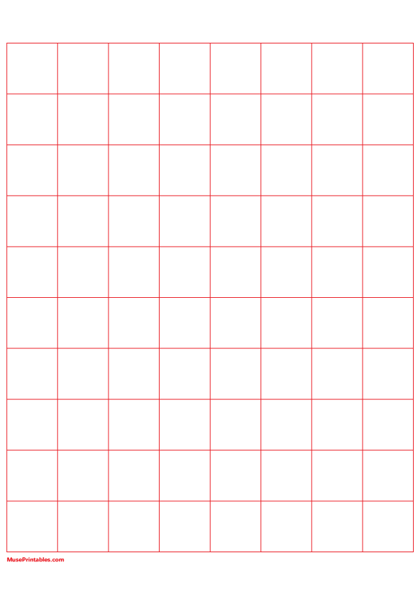 1 Inch Red Graph Paper: A4-sized paper (8.27 x 11.69)
