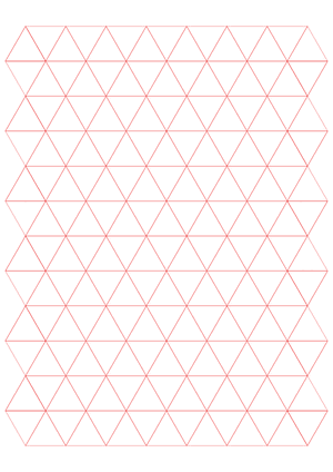 1 Inch Red Triangle Graph Paper  - A4