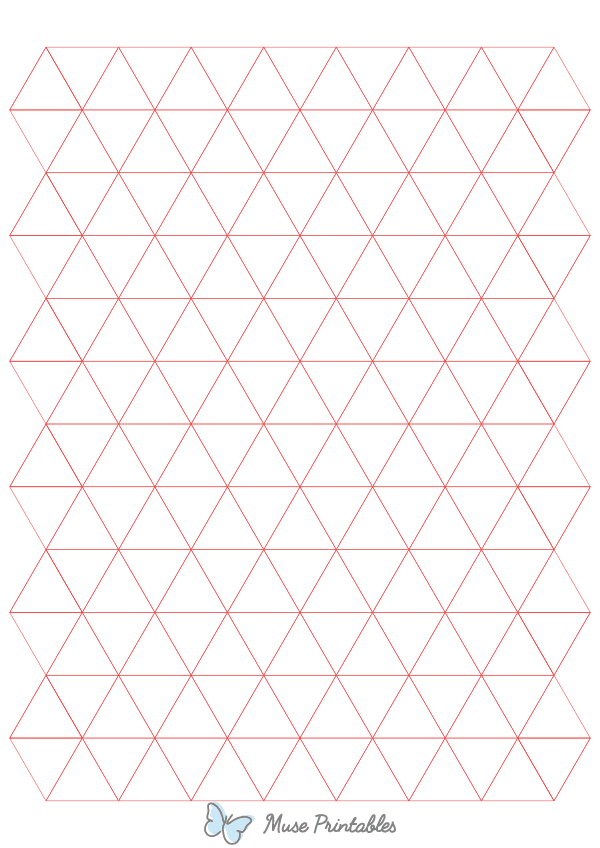 1 Inch Red Triangle Graph Paper : A4-sized paper (8.27 x 11.69)