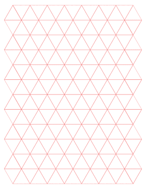 1 Inch Red Triangle Graph Paper  - Letter