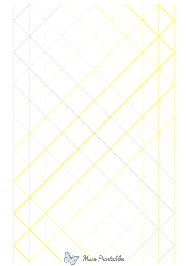 1 Inch Yellow Axonometric Graph Paper : A4-sized paper (8.27 x 11.69)