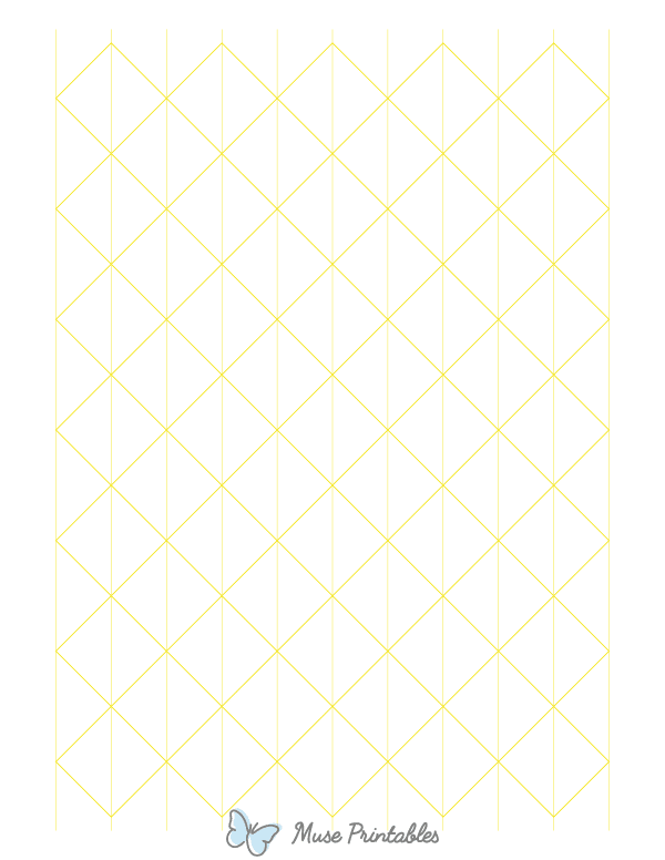 1 Inch Yellow Axonometric Graph Paper : Letter-sized paper (8.5 x 11)