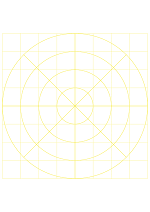 1 Inch Yellow Circular Graph Paper  - A4