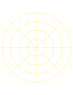 1 Inch Yellow Circular Graph Paper  - Letter