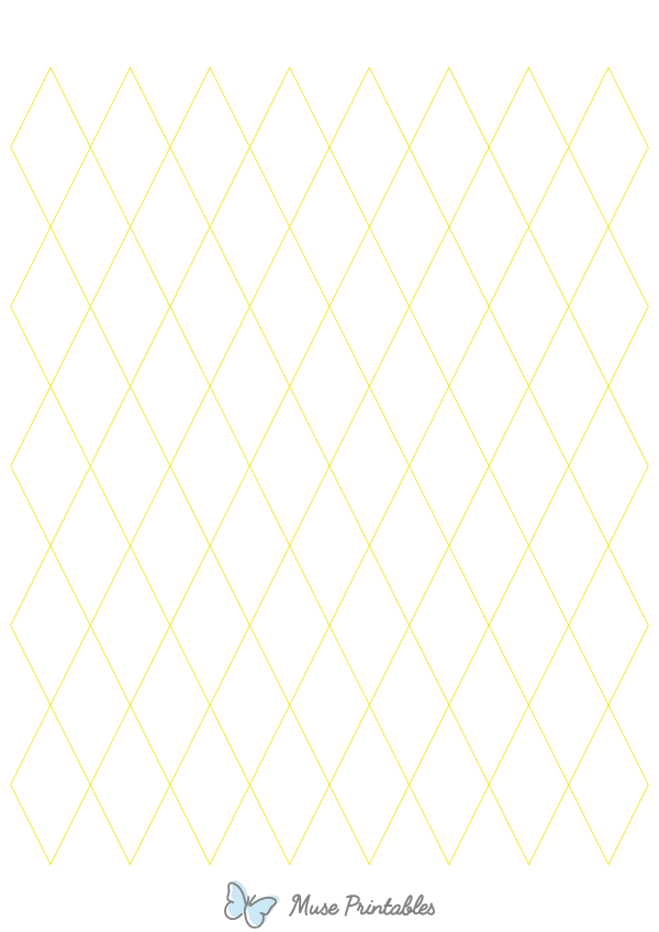 1 Inch Yellow Diamond Graph Paper : A4-sized paper (8.27 x 11.69)