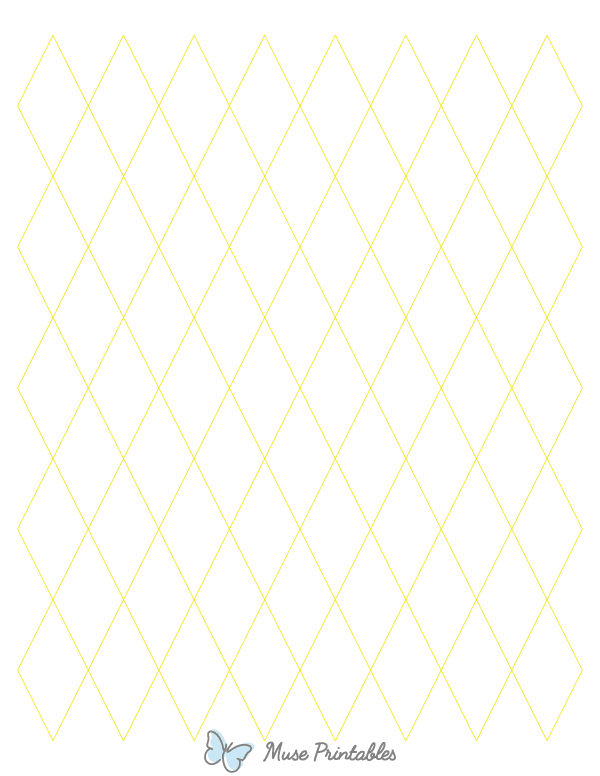 1 Inch Yellow Diamond Graph Paper : Letter-sized paper (8.5 x 11)
