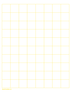 1 Inch Yellow Graph Paper - Letter