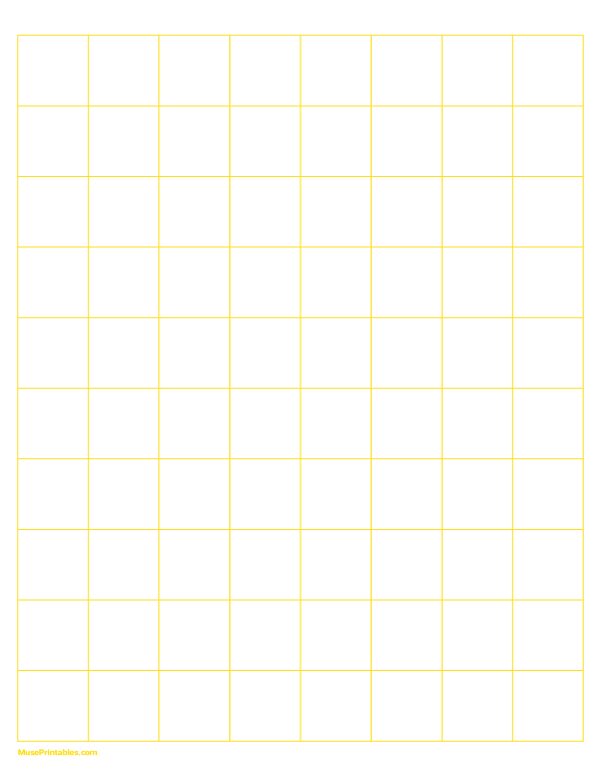1 Inch Yellow Graph Paper: Letter-sized paper (8.5 x 11)