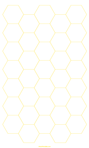 1 Inch Yellow Hexagon Graph Paper - Legal