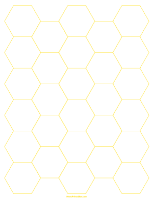 1 Inch Yellow Hexagon Graph Paper - Letter