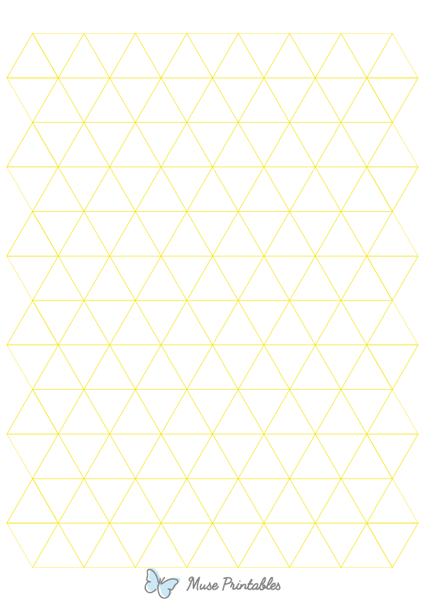 1 Inch Yellow Triangle Graph Paper : A4-sized paper (8.27 x 11.69)