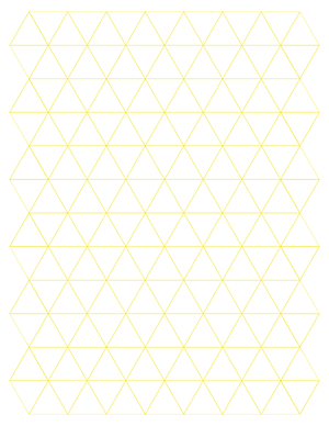 1 Inch Yellow Triangle Graph Paper  - Letter