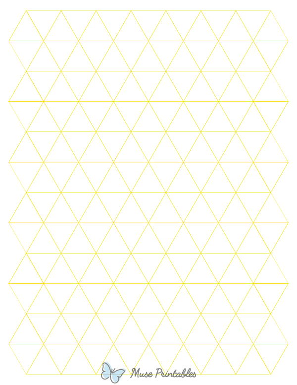 1 Inch Yellow Triangle Graph Paper : Letter-sized paper (8.5 x 11)