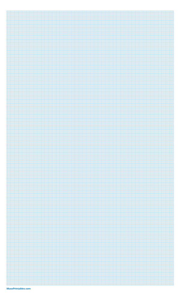 1 mm Blue Graph Paper: Legal-sized paper (8.5 x 14)