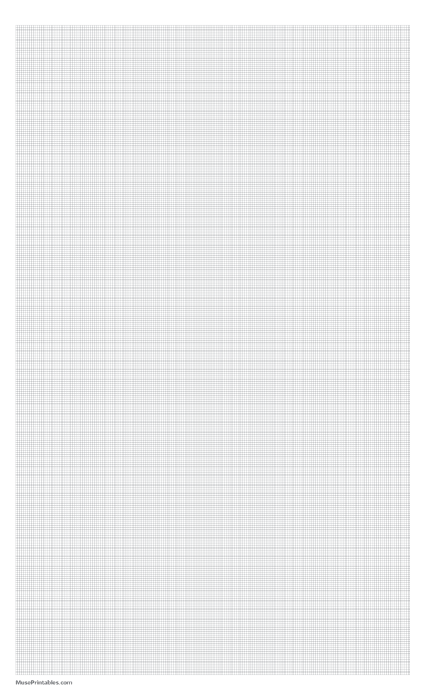 1 mm Gray Graph Paper: Legal-sized paper (8.5 x 14)