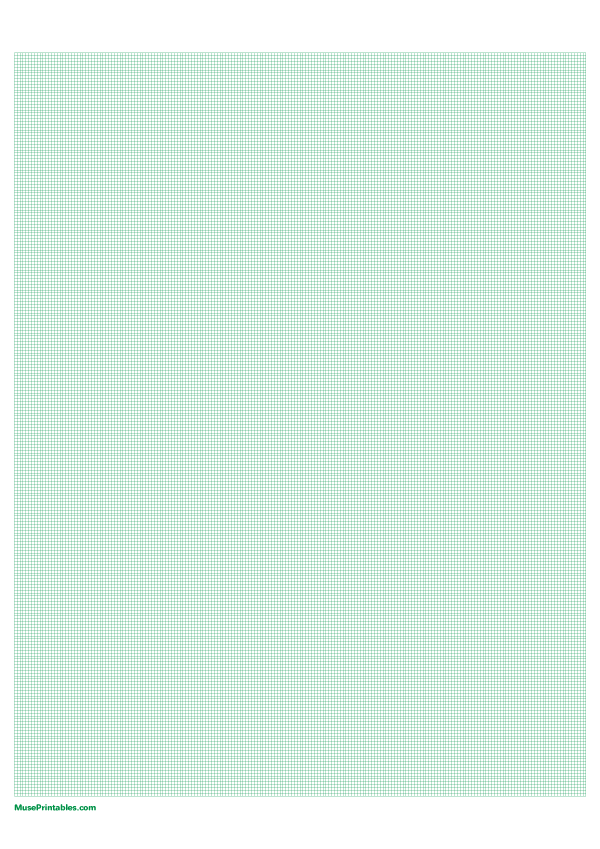 1 mm Green Graph Paper: A4-sized paper (8.27 x 11.69)