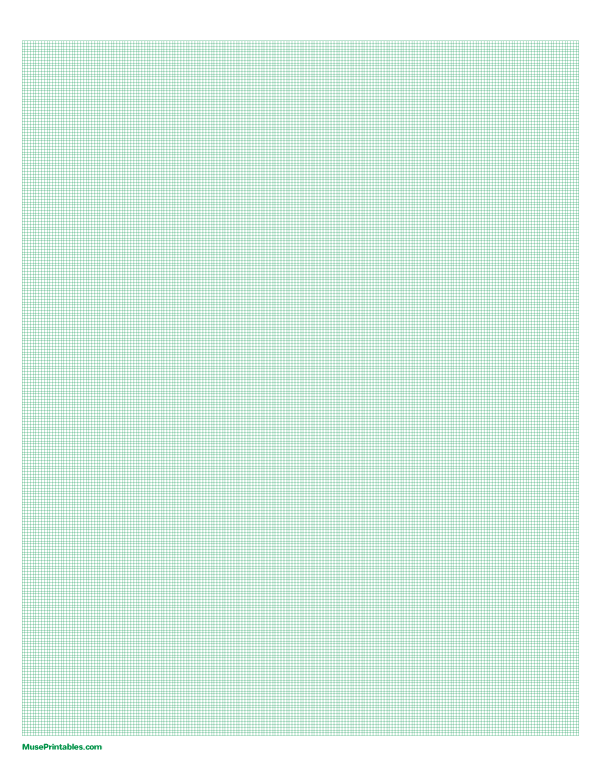 1 mm Green Graph Paper: Letter-sized paper (8.5 x 11)