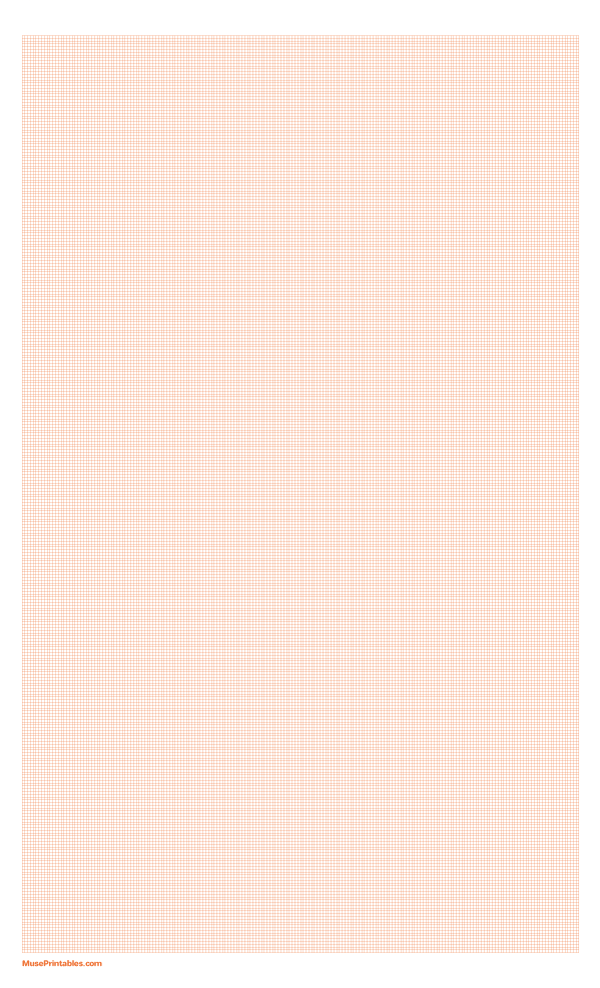 1 mm Orange Graph Paper: Legal-sized paper (8.5 x 14)