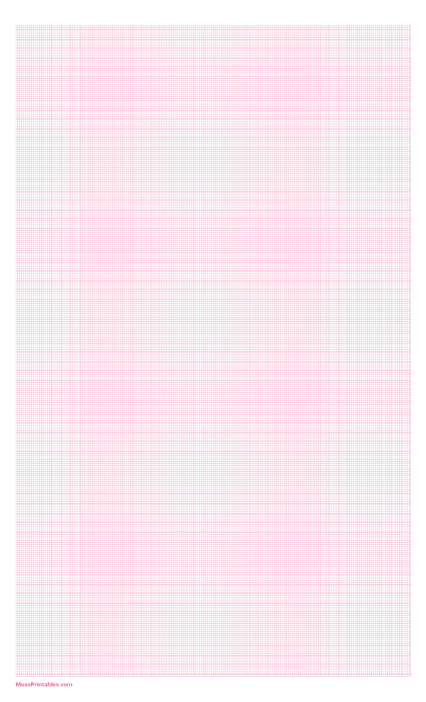 1 mm Pink Graph Paper: Legal-sized paper (8.5 x 14)