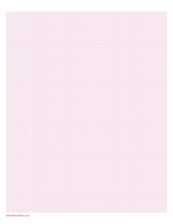 1 mm Pink Graph Paper: Letter-sized paper (8.5 x 11)