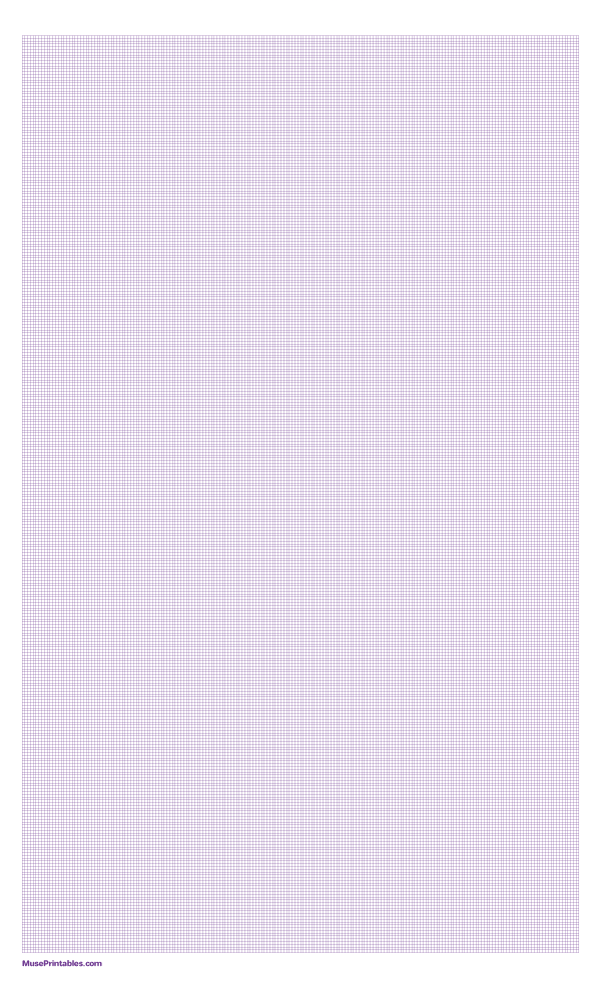 1 mm Purple Graph Paper: Legal-sized paper (8.5 x 14)