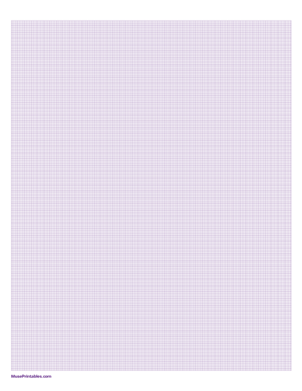1 mm Purple Graph Paper: Letter-sized paper (8.5 x 11)
