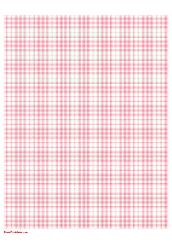 1 mm Red Graph Paper: A4-sized paper (8.27 x 11.69)
