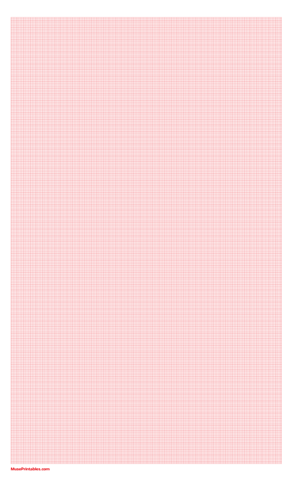 1 mm Red Graph Paper: Legal-sized paper (8.5 x 14)