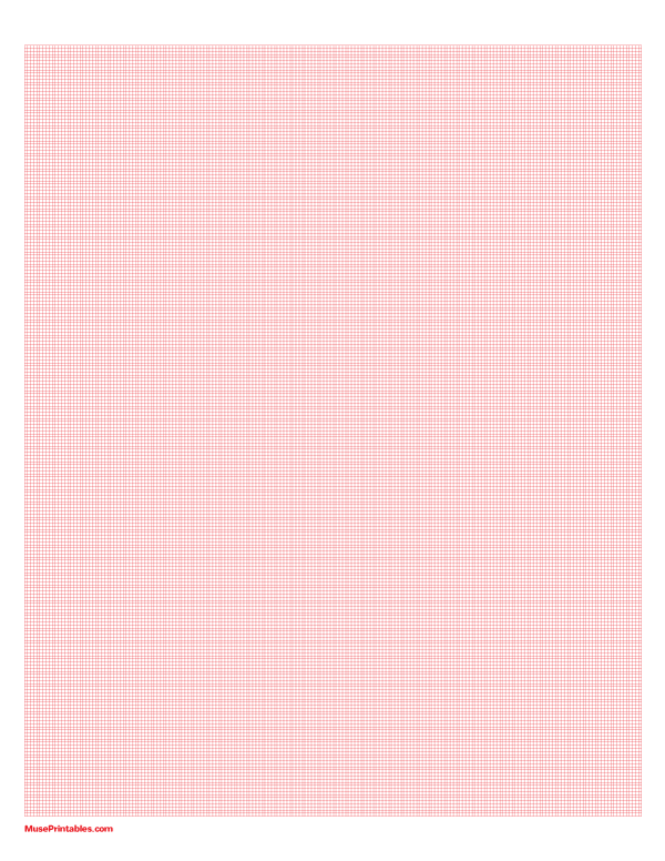 1 mm Red Graph Paper: Letter-sized paper (8.5 x 11)