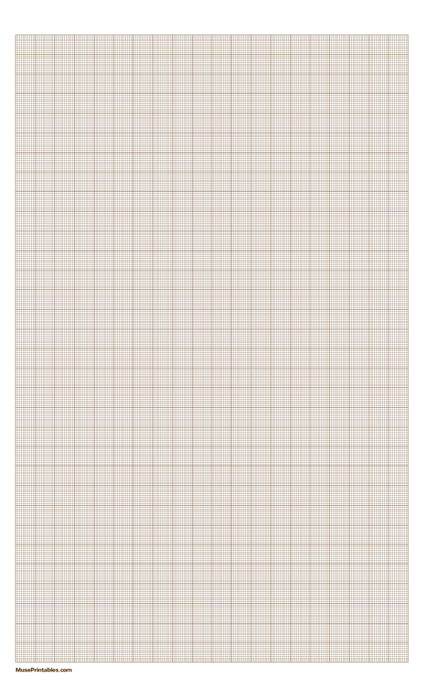 10 Squares Per Centimeter Brown Graph Paper : Legal-sized paper (8.5 x 14)