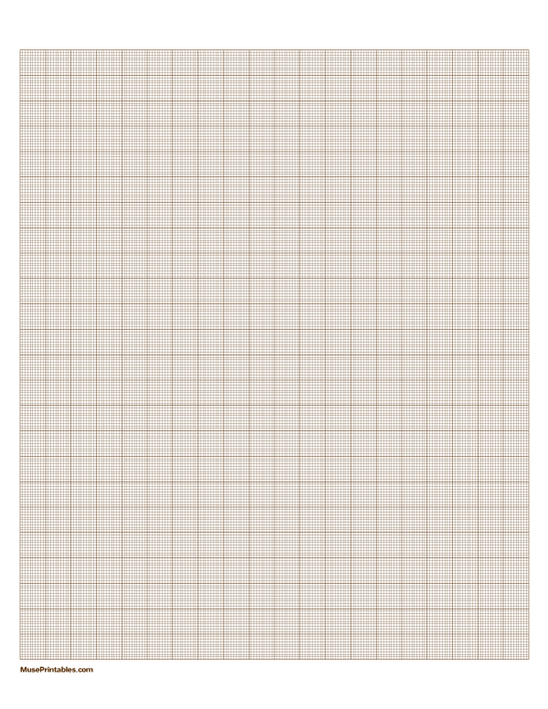 10 Squares Per Centimeter Brown Graph Paper : Letter-sized paper (8.5 x 11)