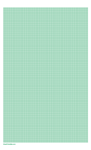 10 Squares Per Centimeter Green Graph Paper  - Legal