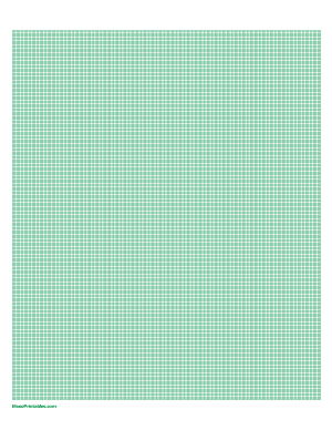 10 Squares Per Centimeter Green Graph Paper  - Letter