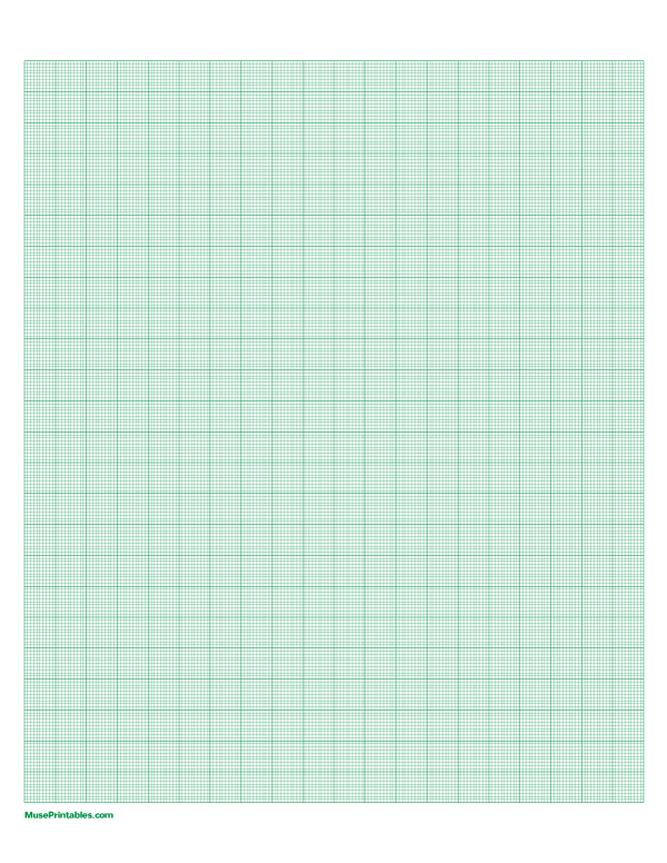 10 Squares Per Centimeter Green Graph Paper : Letter-sized paper (8.5 x 11)