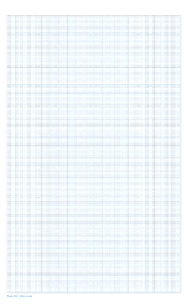 10 Squares Per Centimeter Light Blue Graph Paper : Legal-sized paper (8.5 x 14)