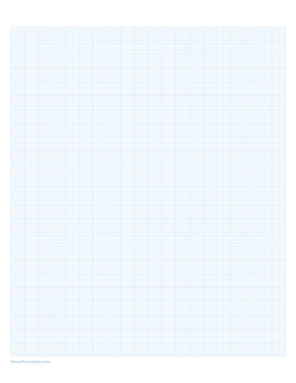 10 Squares Per Centimeter Light Blue Graph Paper : Letter-sized paper (8.5 x 11)