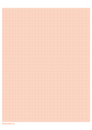 10 Squares Per Centimeter Orange Graph Paper  - A4
