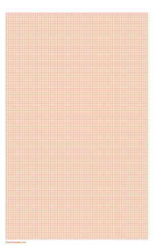 10 Squares Per Centimeter Orange Graph Paper  - Legal