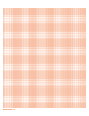 10 Squares Per Centimeter Orange Graph Paper  - Letter