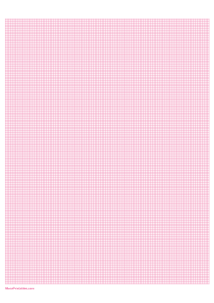 10 Squares Per Centimeter Pink Graph Paper  - A4