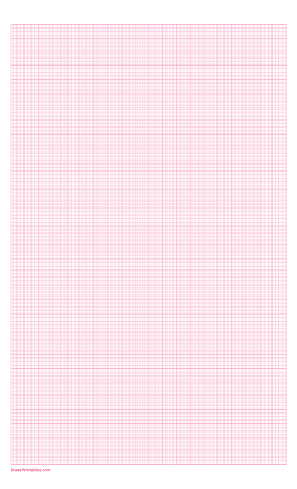 10 Squares Per Centimeter Pink Graph Paper : Legal-sized paper (8.5 x 14)