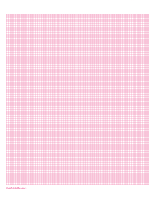 10 Squares Per Centimeter Pink Graph Paper  - Letter