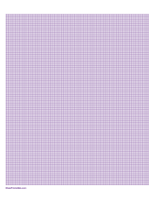 10 Squares Per Centimeter Purple Graph Paper  - Letter