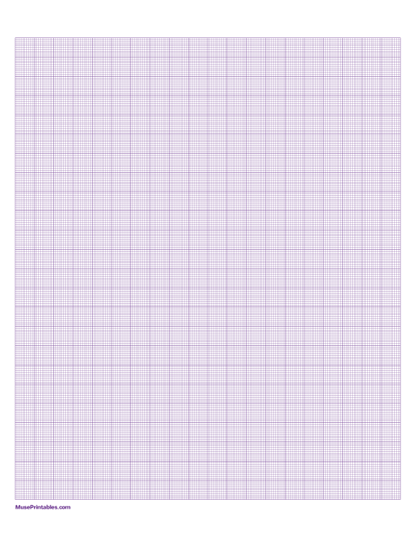 10 Squares Per Centimeter Purple Graph Paper : Letter-sized paper (8.5 x 11)