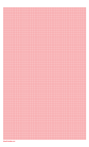 10 Squares Per Centimeter Red Graph Paper  - Legal